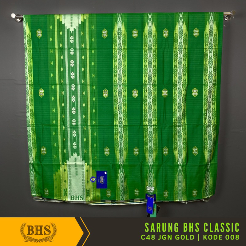Sarung BHS Classic Gold Motif C48 JGN Jacquard Gunung Nusantara Bahan Mercerized Cotton Mix Halus dan Lembut [Garansi Original]