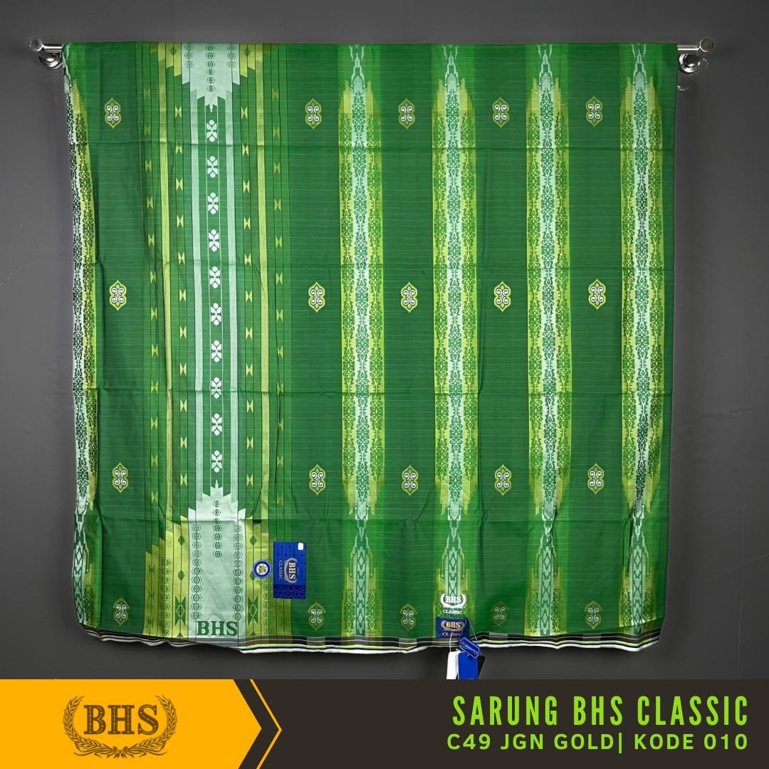 Sarung BHS Classic Gold Motif C48 JGN Jacquard Gunung Nusantara Bahan Mercerized Cotton Mix Halus dan Lembut [Garansi Original]