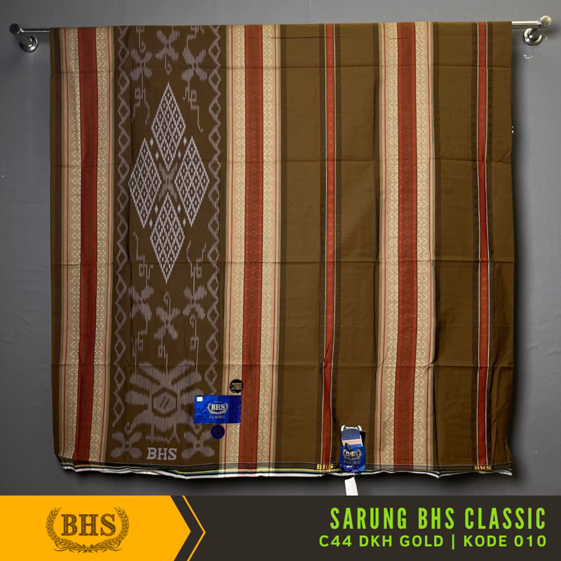 Sarung BHS Classic Gold Motif C44 DKH Kawung Dobby Bahan Mercerized Mix Halus dan Lembut [Garansi Original]
