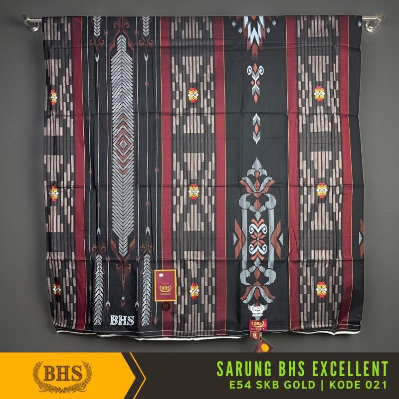 Sarung BHS Excellent Gold Motif E54 SKB Songket Bahan Mercerized Cotton Halus dan Lembut [Garansi Original]