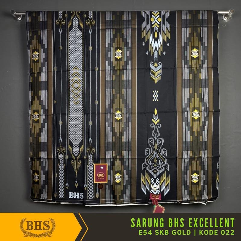Sarung BHS Excellent Gold Motif E54 SKB Songket Bahan Mercerized Cotton Halus dan Lembut [Garansi Original]