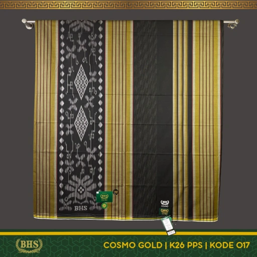 Image of Sarung BHS Cosmo Gold Motif K26 PPS Bahan Viscose Blend Halus dan Lembut [Garansi Original]