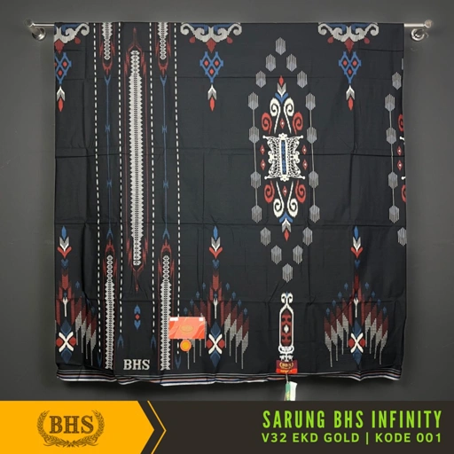 Image of [Garansi Original] Sarung BHS Infinity Gold Motif V32 EKD Bahan Viscose Blend Halus dan Lembut di Design dengan Motif Trendy dan Elegan