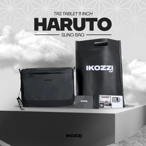 Image of Ikozzi Tas Haruto Slingbag Pria Tas selempang Cowok Tas Tab 11 Inch Handbag Hitam Waterproof