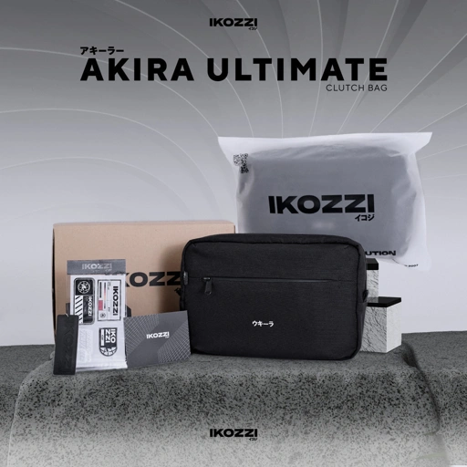 Image of Ikozzi Akira Ultimate Limited Exclusive Edition Clutch Bag Pria Hitam Sling Bag Cowok Handbag Waterproof Tas Selempang