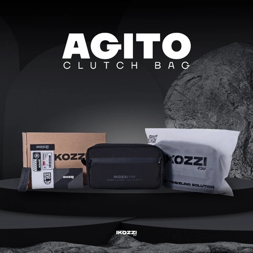 Image of Ikozzi Agito Exclusive Edition Clutch Bag Cowok Sling Bag Pria Hitam Handbag Waterproof Tas Selempang