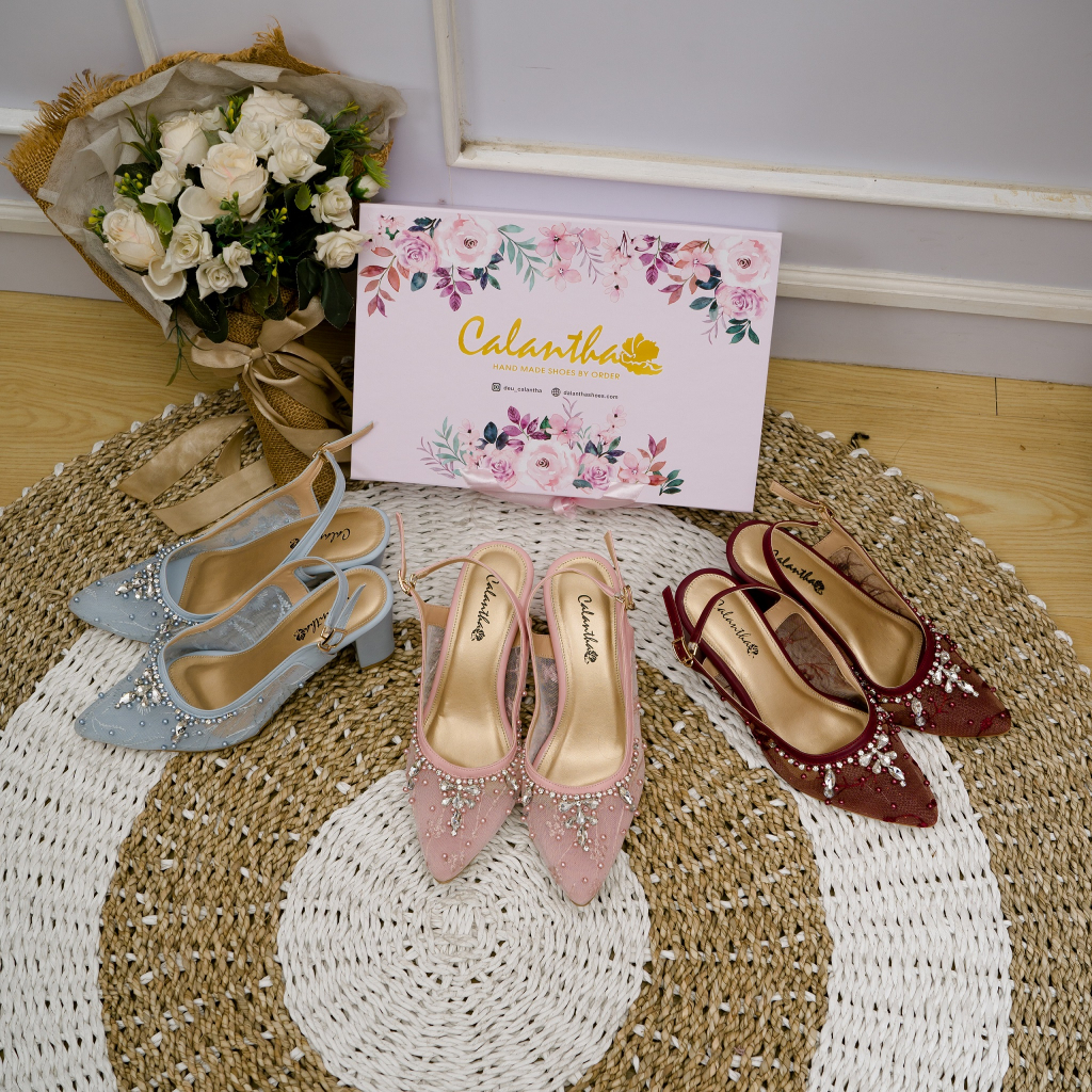 Deu_Calantha Wedding Shoes Sepatu Pesta Ankle Strap Vanesa 7 cm
