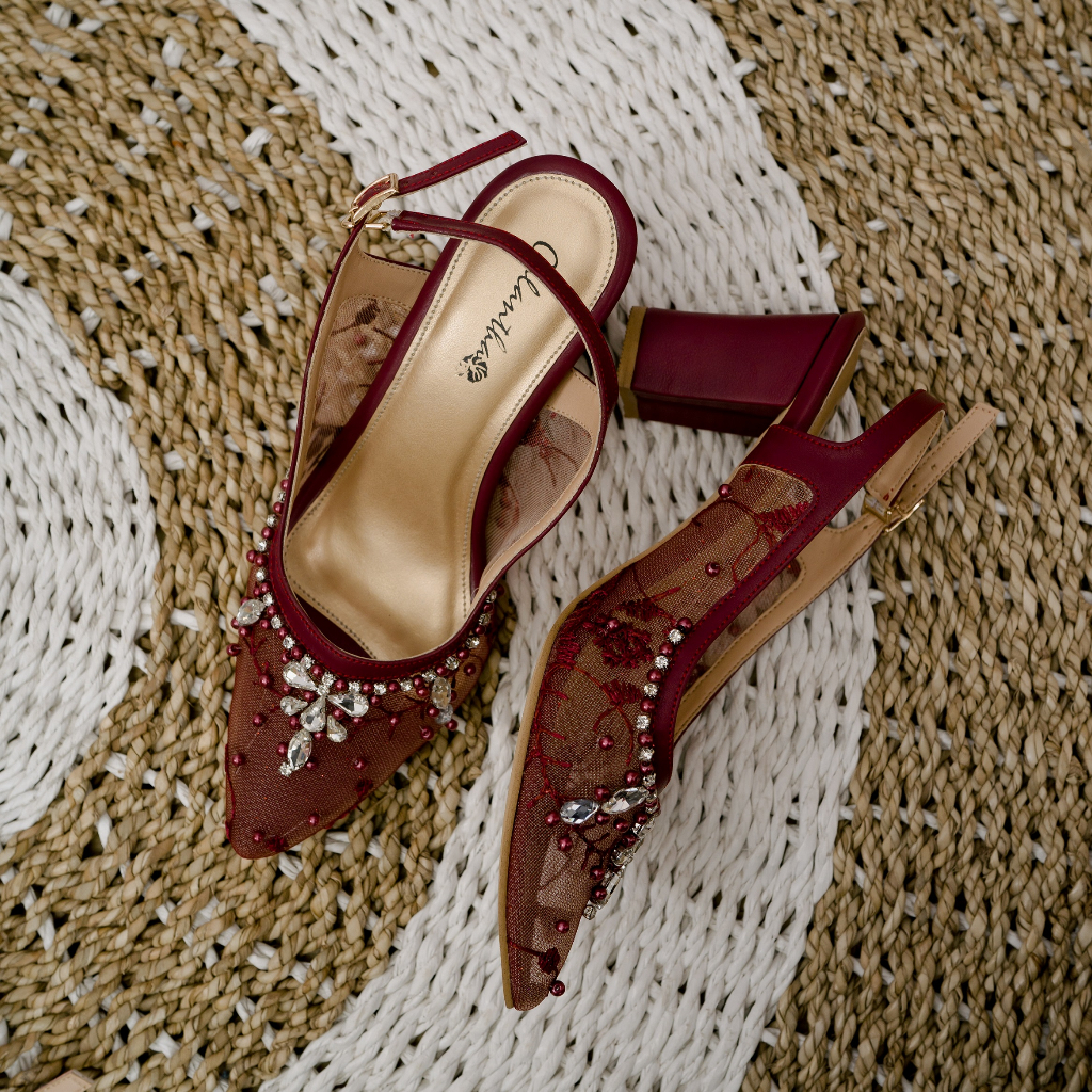 Deu_Calantha Wedding Shoes Sepatu Pesta Ankle Strap Vanesa 7 cm