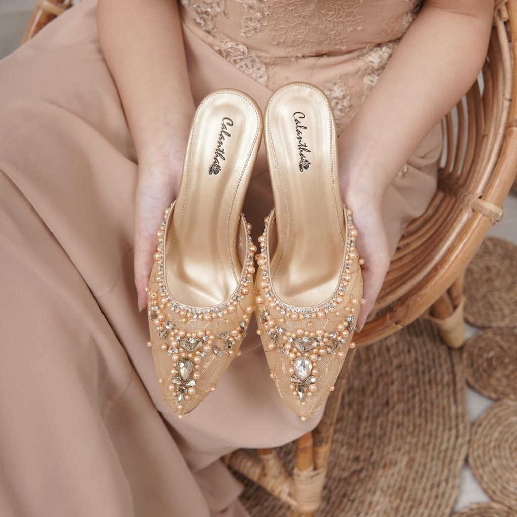 Deu_Calantha Wedding Shoes Sepatu Pesta Payet Lynelle 9 cm Platform 2 cm