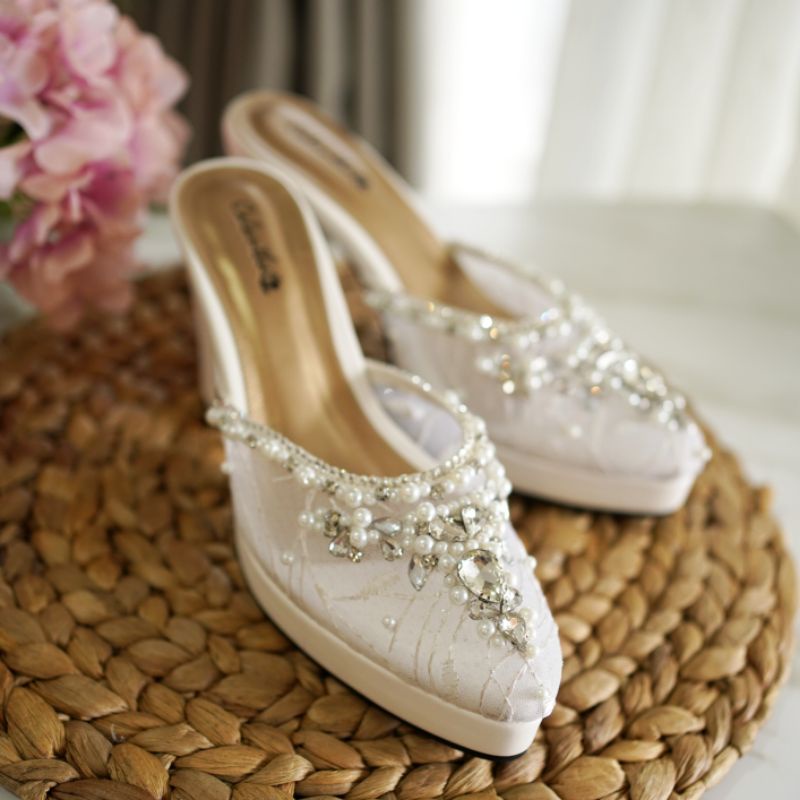 Deu_Calantha Wedding Shoes Sepatu Pesta Payet Lynelle 9 cm Platform 2 cm