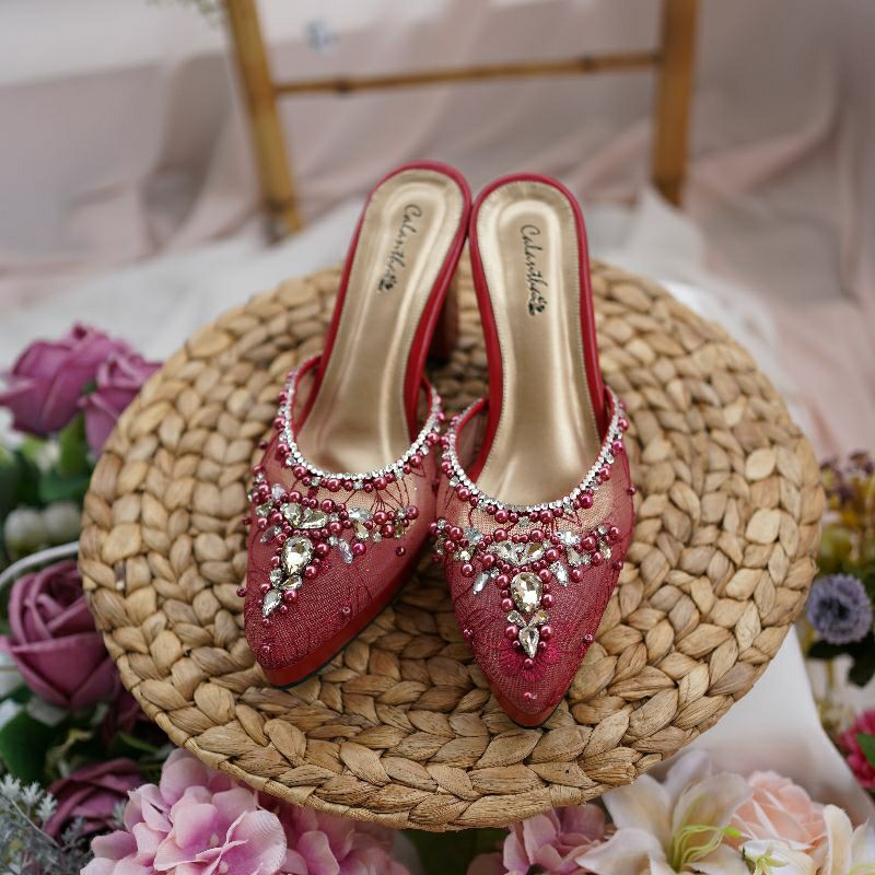 Deu_Calantha Wedding Shoes Sepatu Pesta Payet Lynelle 9 cm Platform 2 cm