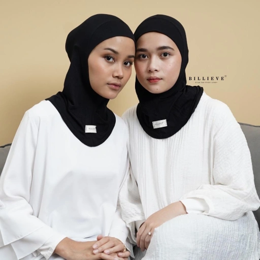 Image of Ciput Ninja Inner Hijab Billieve (Varian Hitam Putih) Rayon