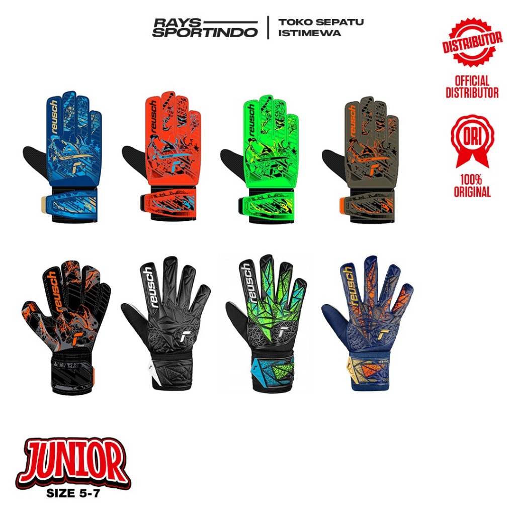 Sarung Tangan Kiper Anak Reusch Attrakt Solid Junior - 8 Warna