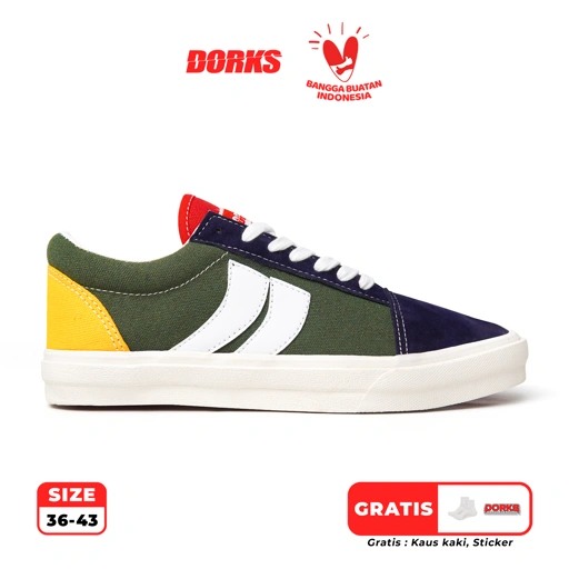 Image of Dorks Skate Greenmix - Sepatu Sneakers Casual Pria Wanita Sepatu Sekolah Dorks