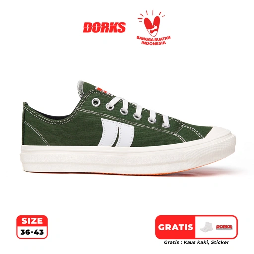 Image of Dorks Classic Low Army - Sepatu Sneakers Casual Pria Wanita Sepatu Sekolah Dorks
