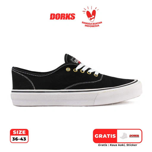 Image of Dorks Otentik Black - Sepatu Sneakers Casual Pria Wanita Sepatu Sekolah Dorks
