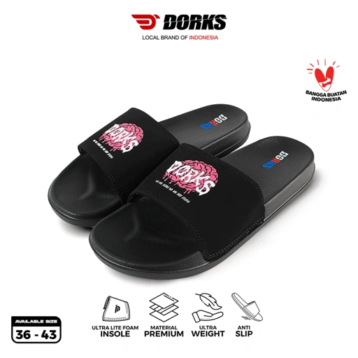 Image of Dorks Brain - Sandal Slop Casual Pria Wanita Sendal Selop Slipper Anti Licin Original Dorks
