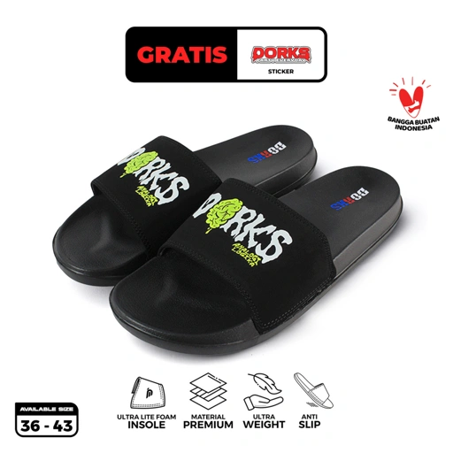 Image of Dorks Green Lantern - Sandal Slop Casual Pria Wanita Sendal Selop Slipper Anti Licin Original Dorks