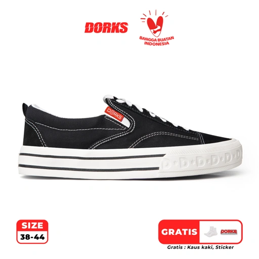 Image of Dorks Slip On Premium Revenge Black White - Sepatu Sneakers Casual Pria Wanita Sepatu Sekolah Dorks