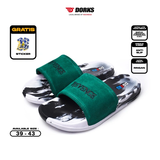 Image of Dorks Revenge Green White - Sandal Slop Casual Premium Pria Wanita Sendal Selop Slipper Anti Licin Original Dorks