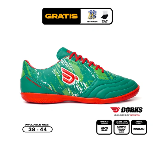 Image of Dorks Futsal Hypefast Green - Sepatu Futsal Pria Wanita Dewasa Original Dorks