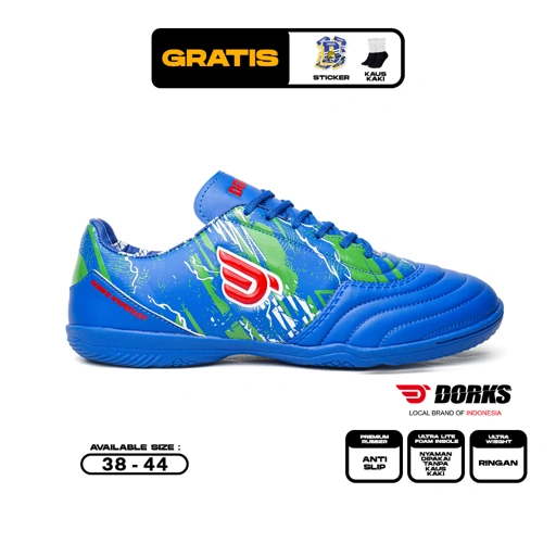 Image of Dorks Futsal Hypefast Blue - Sepatu Futsal Pria Wanita Dewasa Original Dorks