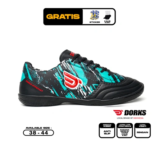 Image of Dorks Futsal Hypefast Black - Sepatu Futsal Pria Wanita Dewasa Original Dorks