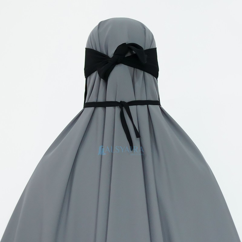 Alsyahra Exclusive Masker Cadar Niqab Bandana Himayah Sifon Silk Jetblack