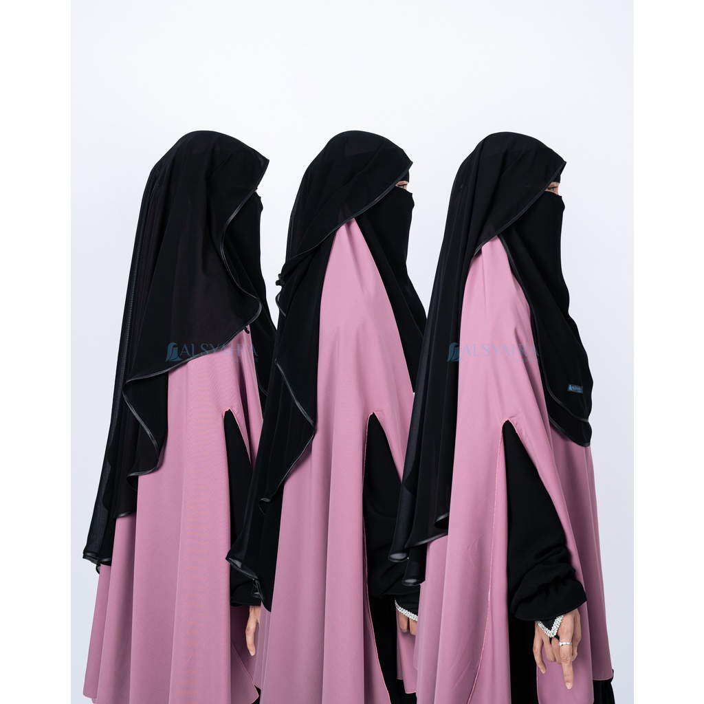 Alsyahra Exclusive - Niqab Butterfly Hijrah Sifon Silk Jetblack
