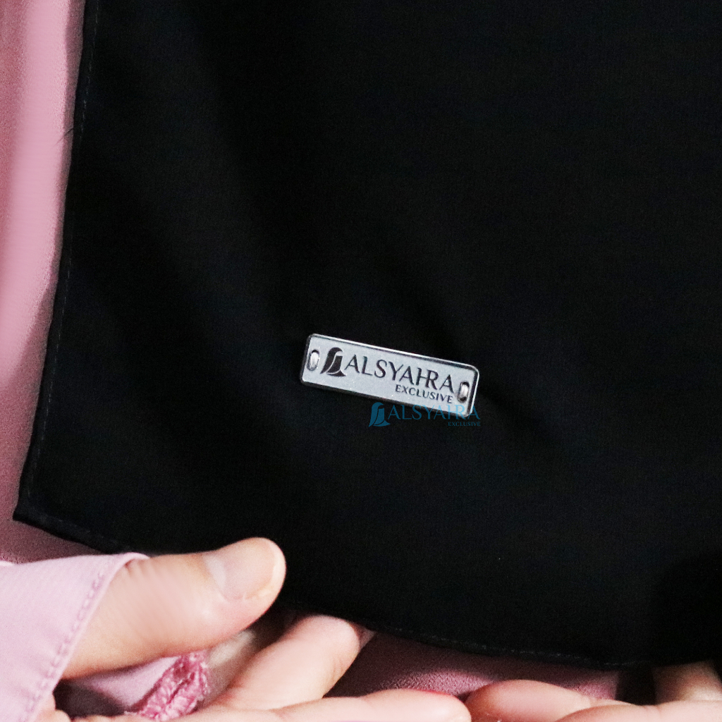 Alsyahra Exclusive - Niqab Yaman Poni Sifon Silk Jetblack