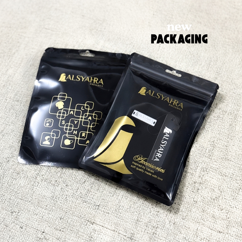 Alsyahra Exclusive - Niqab Bandana Pulldown Sifon Silk Jetblack