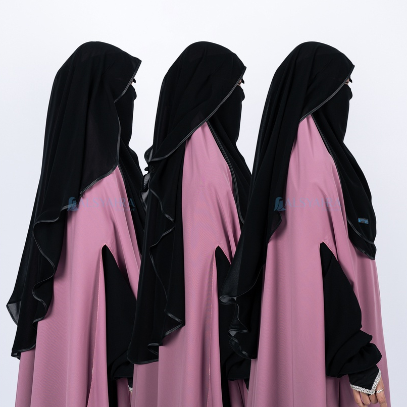 Alsyahra Exclusive - Niqab Butterfly Hijrah Eagle Eye Sifon Silk Jetblack