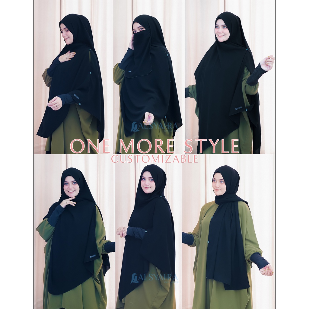 Alsyahra Exclusive Set Pashmina Syari Hafiza Cadar Jetblack