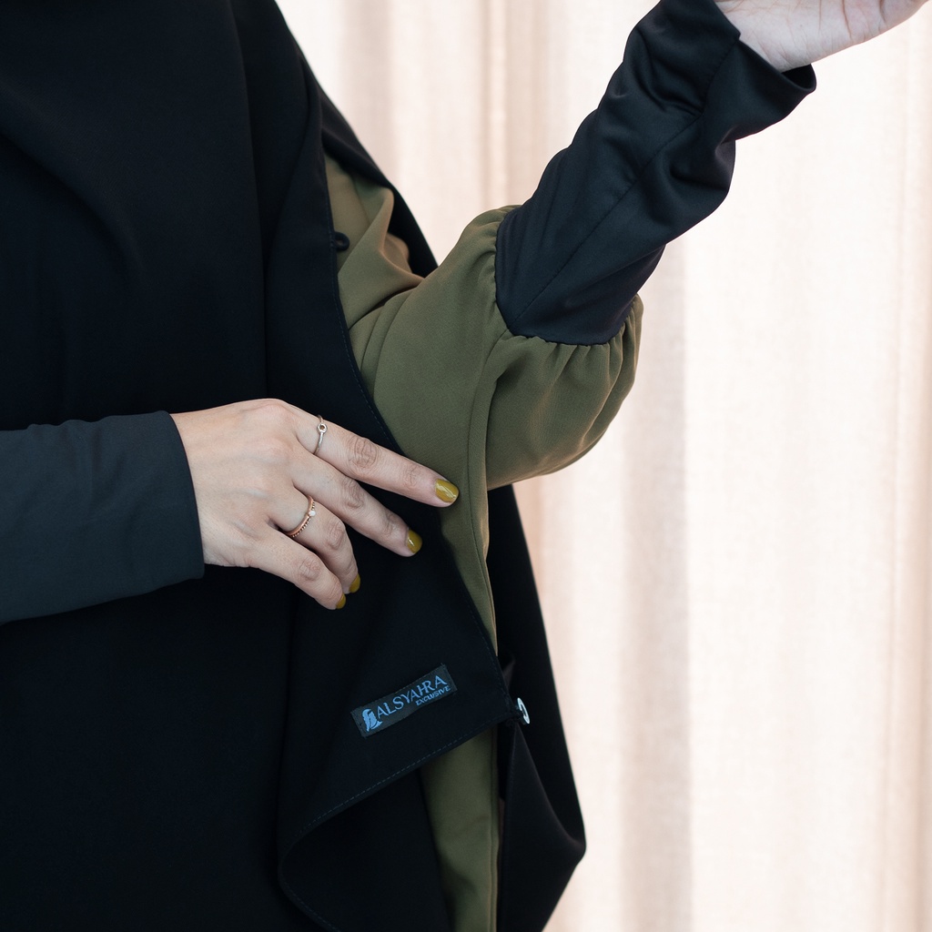 Alsyahra Exclusive Set Pashmina Syari Hafiza Cadar Jetblack