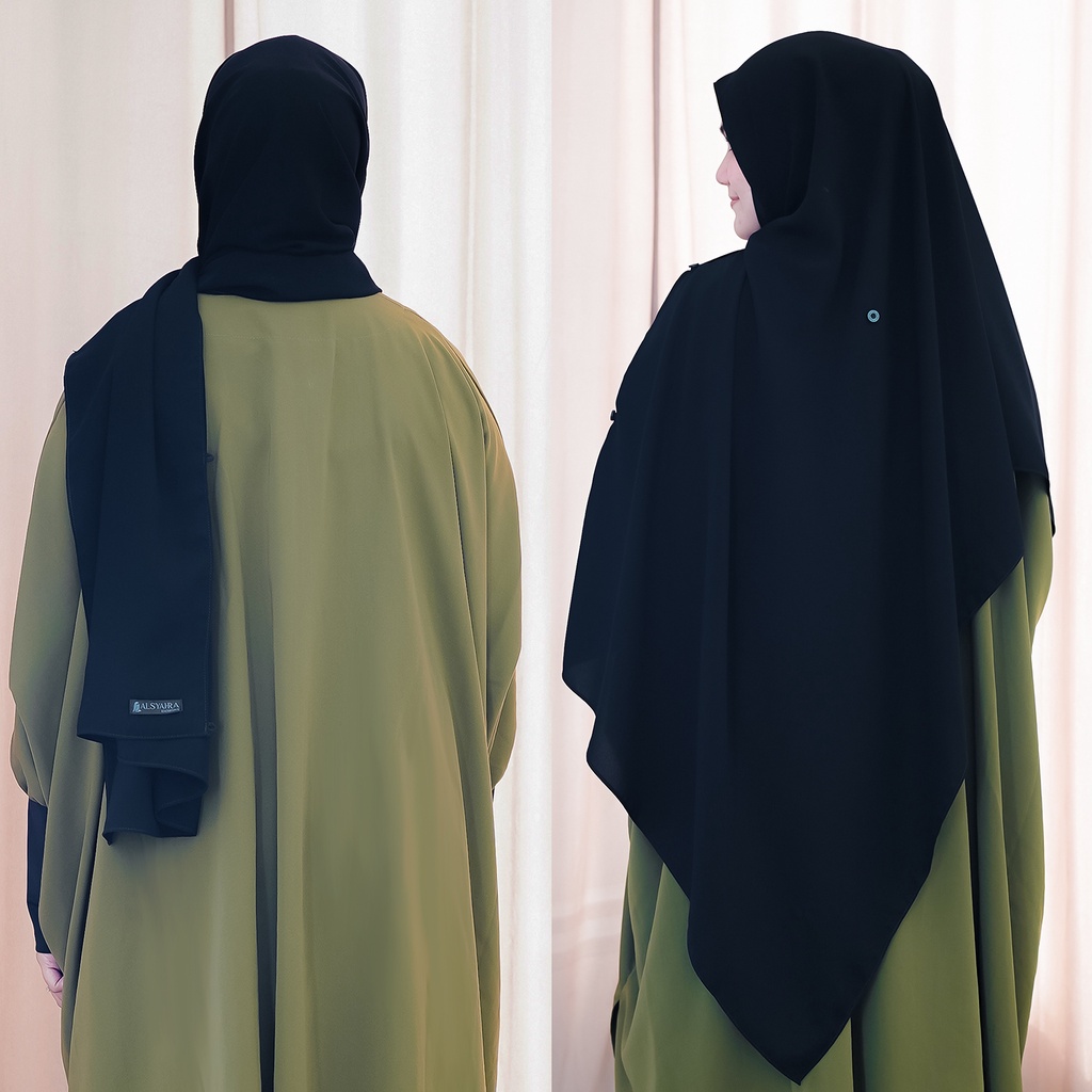 Alsyahra Exclusive Set Pashmina Syari Hafiza Cadar Jetblack