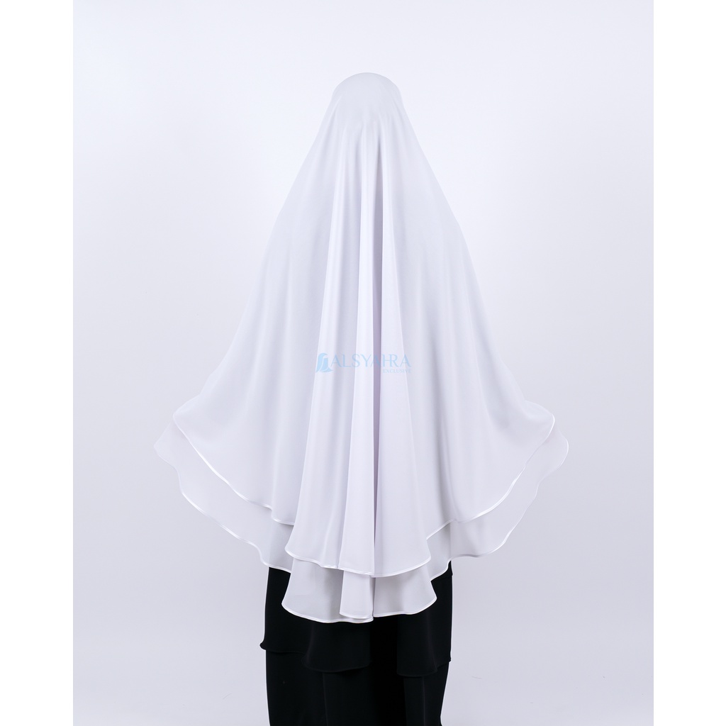 Alsyahra Exclusive Set Khimar Syari Umroh Walimah 2 Layer Bisban Cadar Size XL