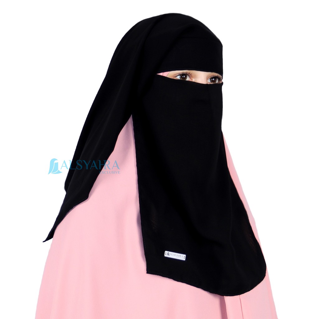 Niqab Egypt Sifon Jetblack Alsyahra Exclusive