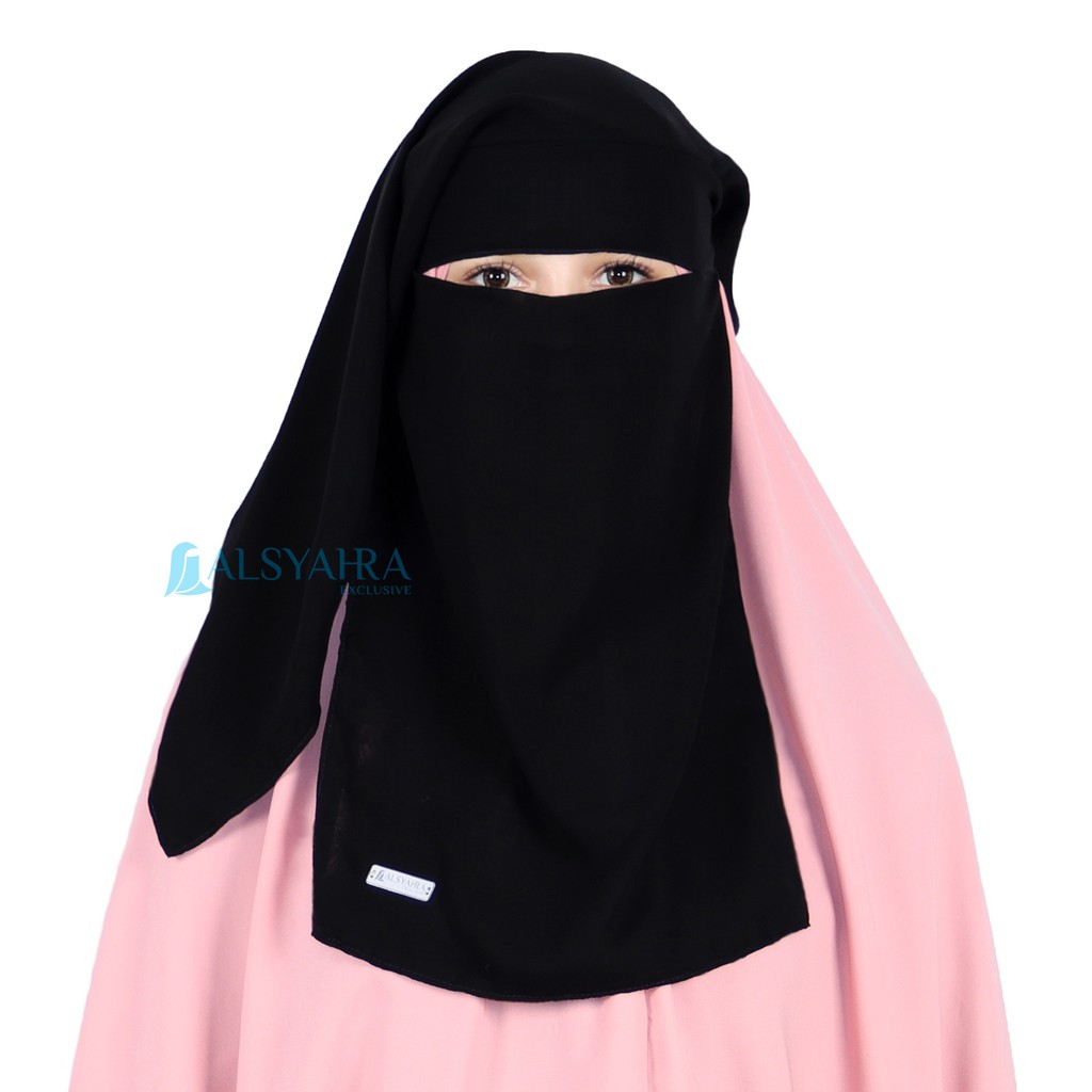 Niqab Egypt Sifon Jetblack Alsyahra Exclusive