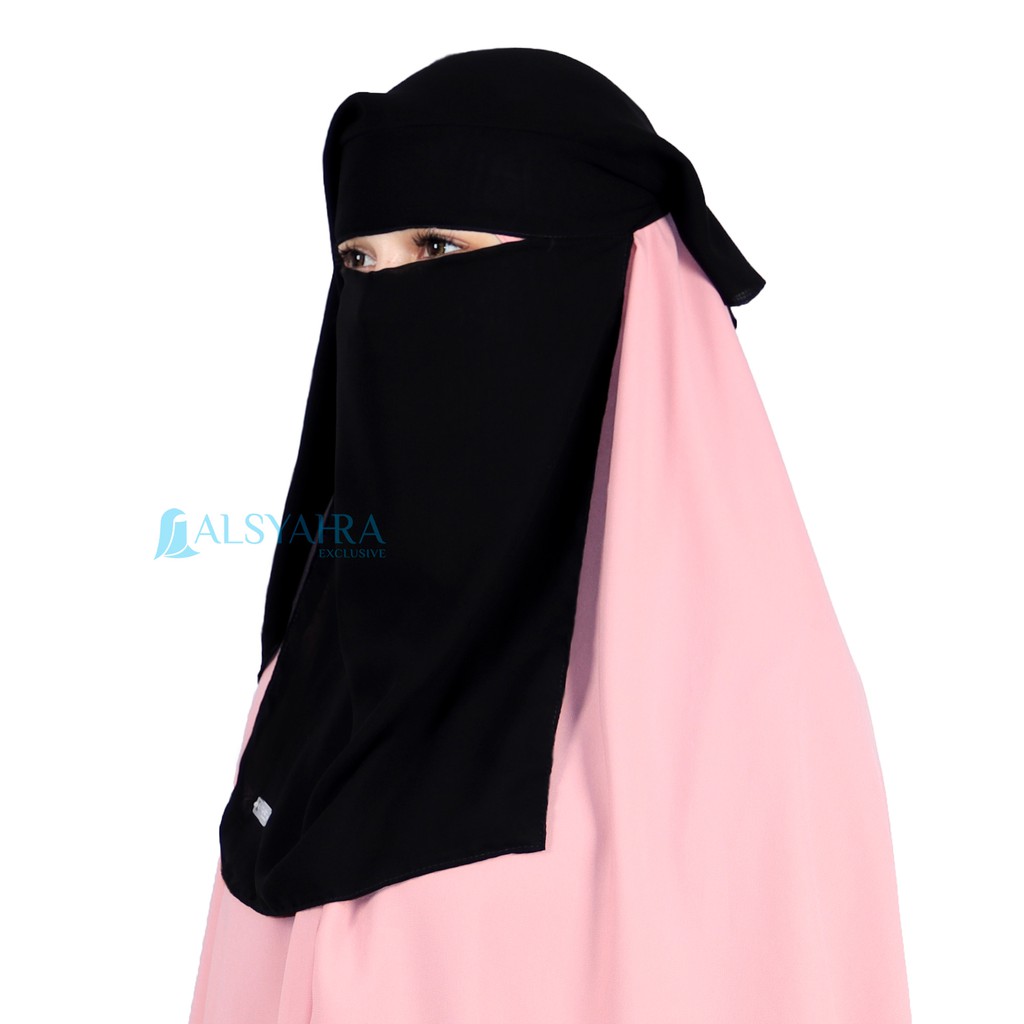 Niqab Egypt Sifon Jetblack Alsyahra Exclusive