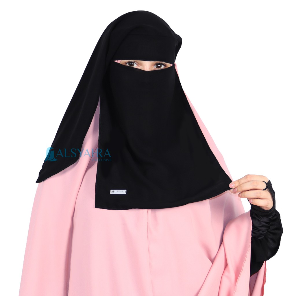 Niqab Egypt Sifon Jetblack Alsyahra Exclusive