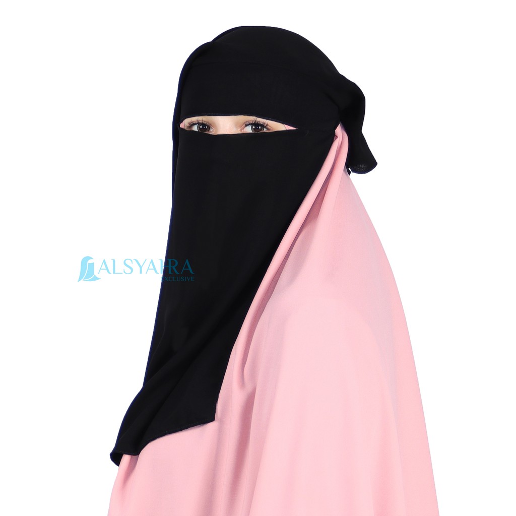 Niqab Egypt Sifon Jetblack Alsyahra Exclusive