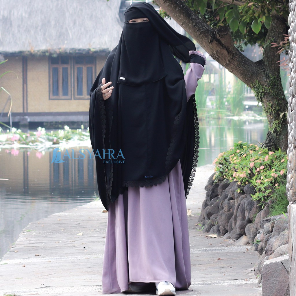 Niqab Egypt Sifon Jetblack Alsyahra Exclusive