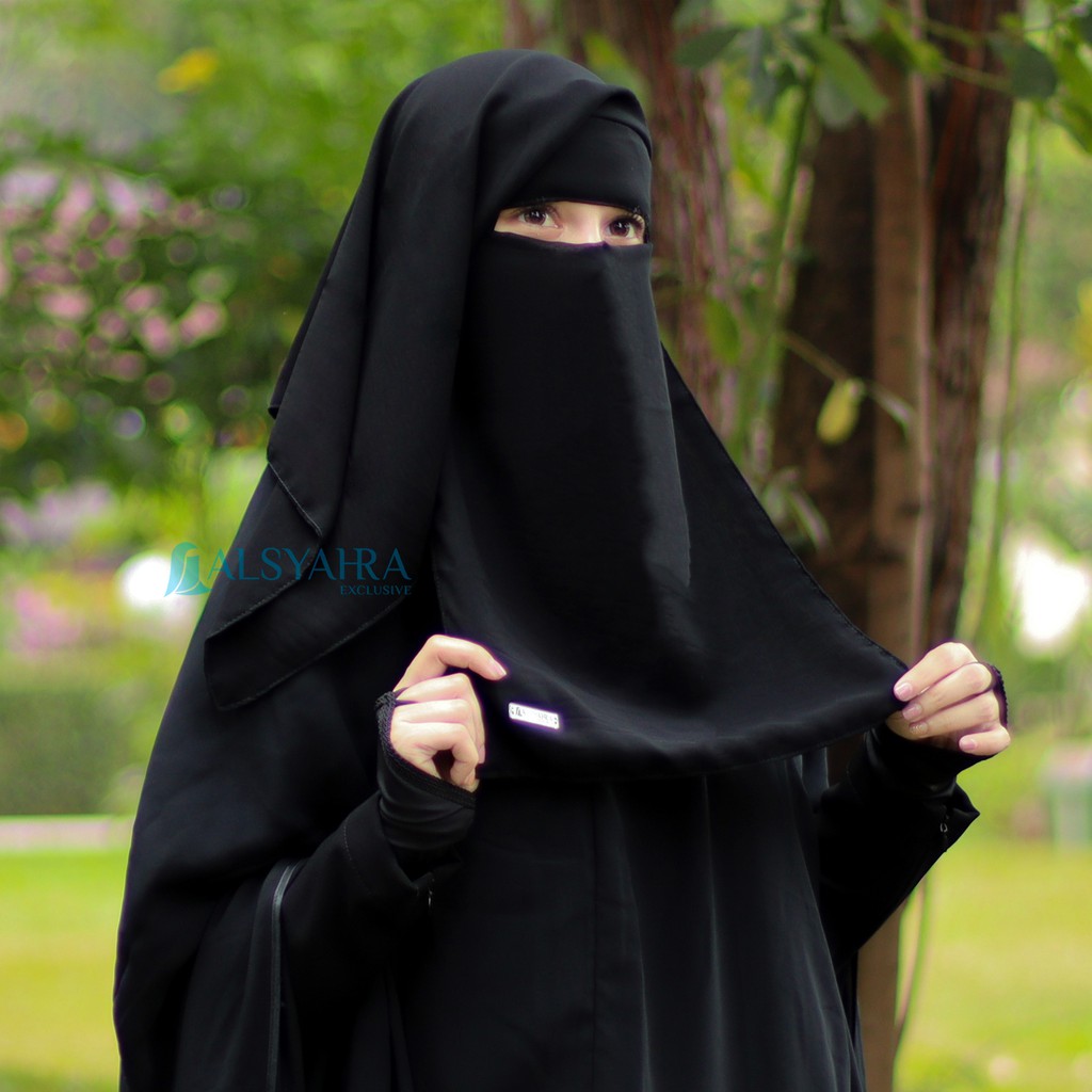 Niqab Egypt Sifon Jetblack Alsyahra Exclusive