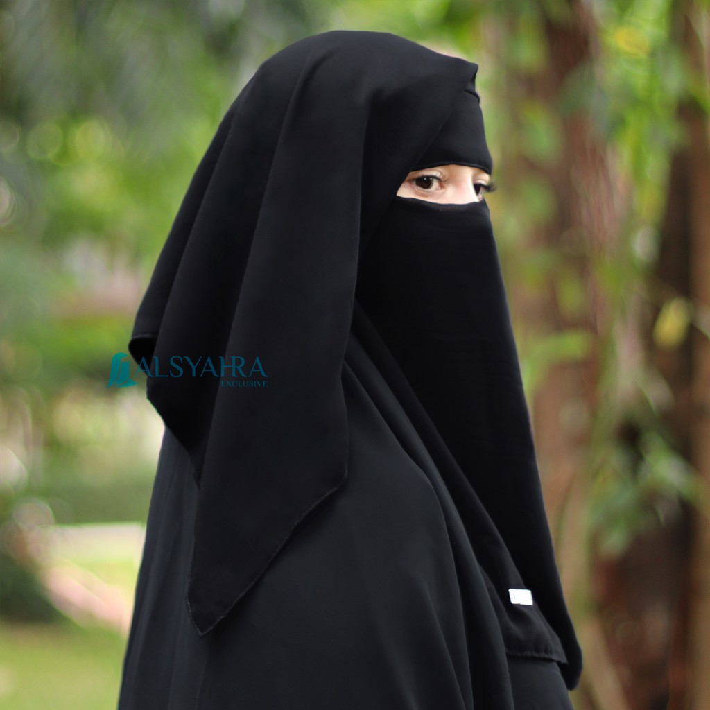 Niqab Egypt Sifon Jetblack Alsyahra Exclusive