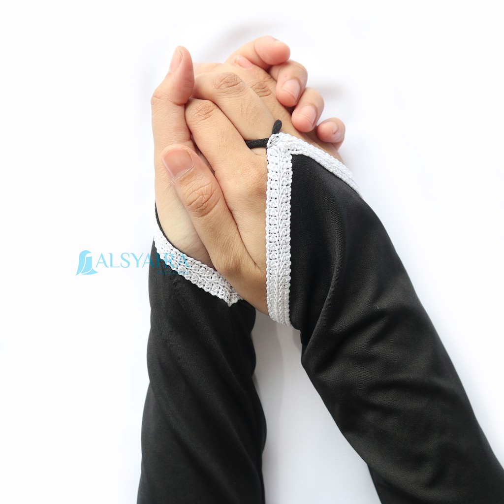 Alsyahra Exclusive Manset Handsock Cincin Motif Qaf White