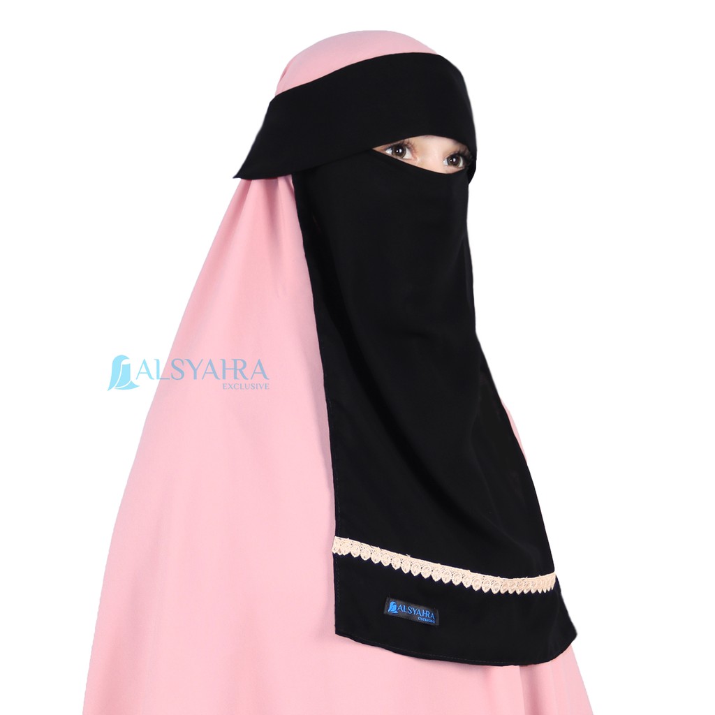 Niqab Poni Halimah Sifon Jetblack Alsyahra Exclusive
