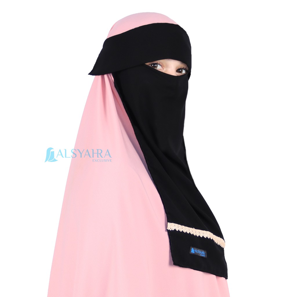 Niqab Poni Halimah Sifon Jetblack Alsyahra Exclusive