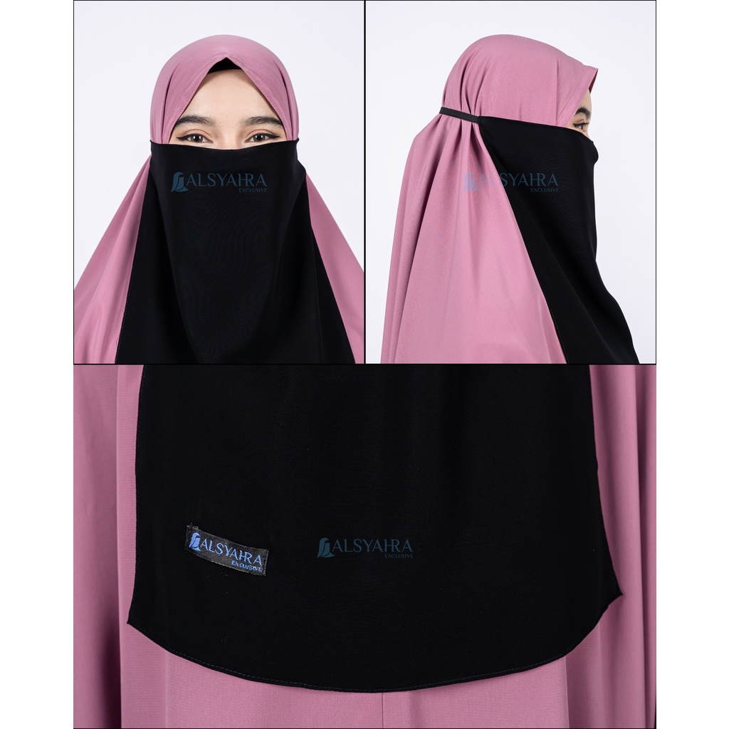 Alsyahra Exclusive - Cadar Karet Basic Sifon Silk Jetblack Arab