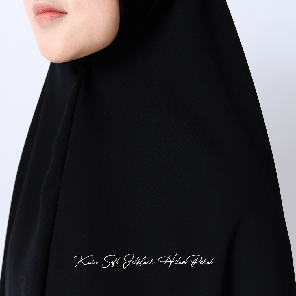 Alsyahra Exclusive - Set Khimar Syari Marwah PAD Cadar Tali Jetblack Size XL