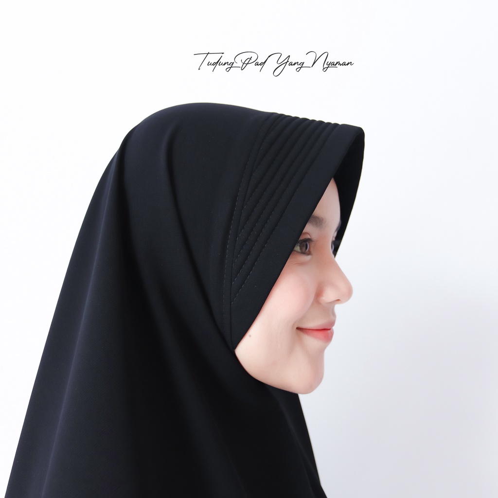 Alsyahra Exclusive - Set Khimar Syari Marwah PAD Cadar Tali Jetblack Size XL